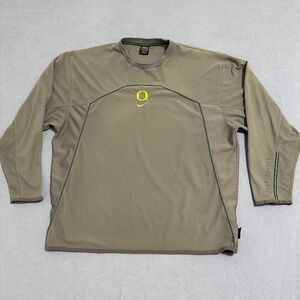 Team Nike Authentic Oregon Duck T-Shirt Crew-Neck Long Sleeve Gray Mens Size XXL